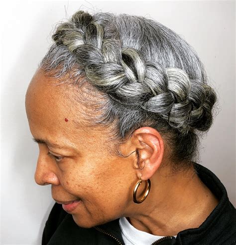 braids styles for black women|gray braided hairstyles for older black women.